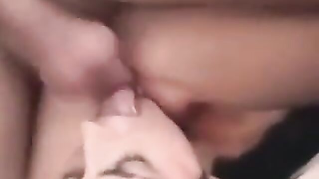 Licking cum of a pussy