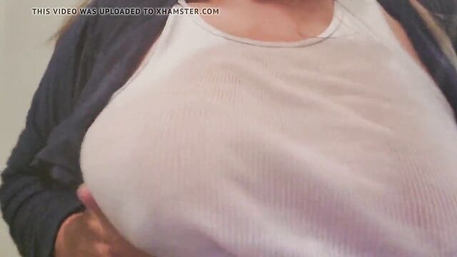 Super sexy nipples milked in wet t-shirt