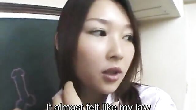 Subtitled Japanese Akira Watase classroom blowjob lecture