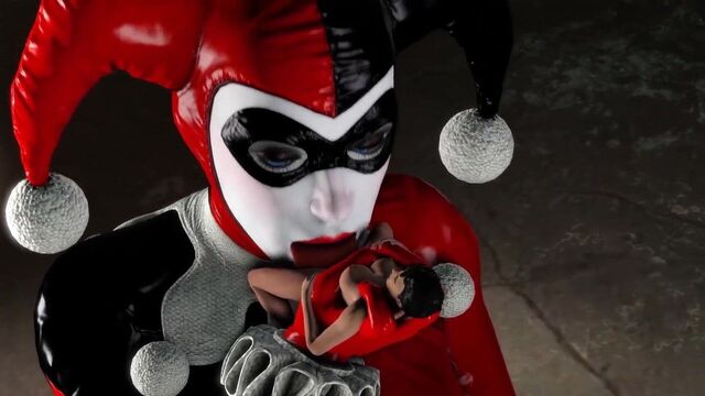 Giant Harley Quinn Eats Catwoman