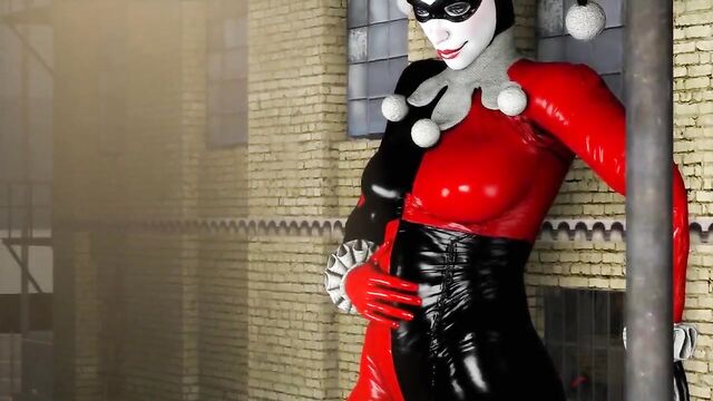 Giant Harley Quinn Eats Catwoman