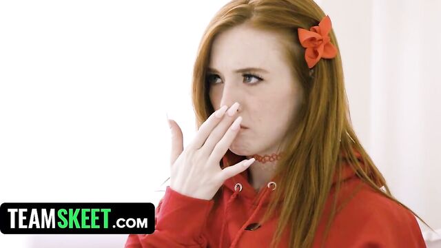 Tiny Redhead Madi Collins Masturbates With Toothbrush