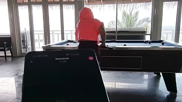 Lovense Control in public billiards Hot orgasm