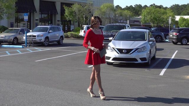 Red Skater Dress Pt. 1 - Outside