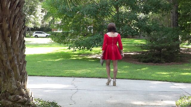 Red Skater Dress Pt. 1 - Outside