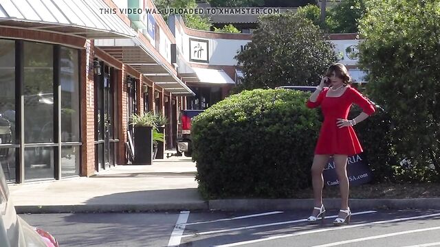 Red Skater Dress Pt. 1 - Outside