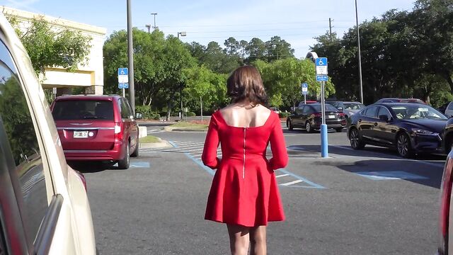 Red Skater Dress Pt. 1 - Outside