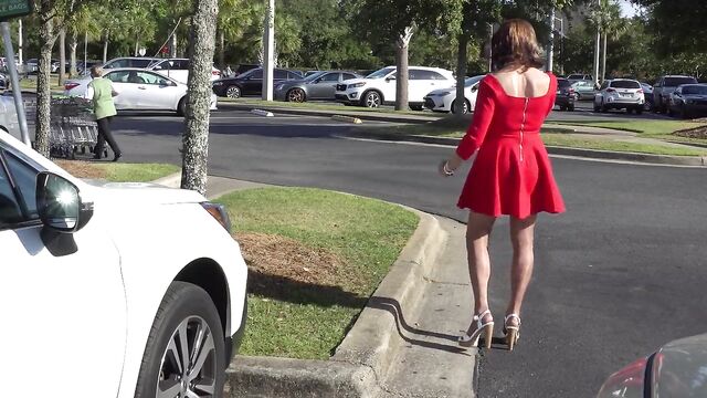 Red Skater Dress Pt. 1 - Outside