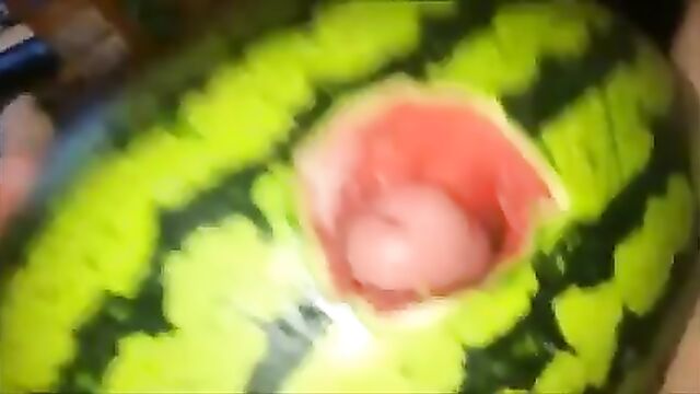 Watermelon Masturbation, Closeup and Slowmotion