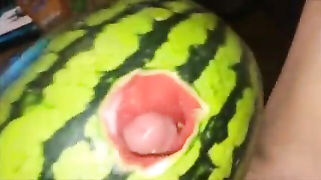 Watermelon Masturbation, Closeup and Slowmotion