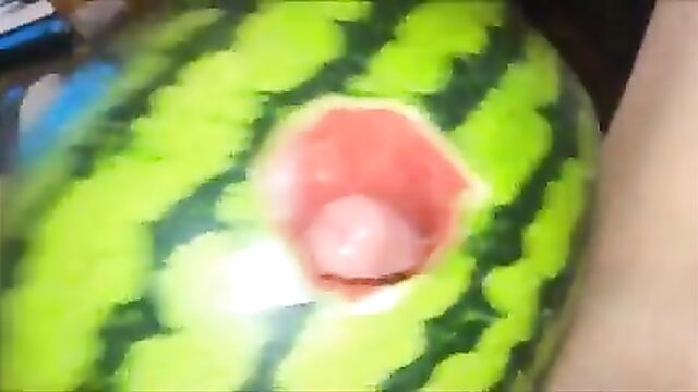 Watermelon Masturbation, Closeup and Slowmotion