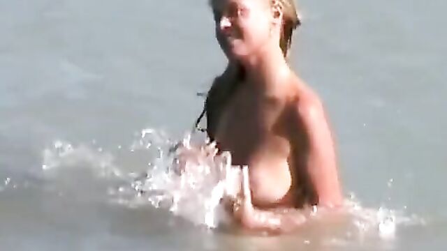 Sexy Blonde Nude at the Beach