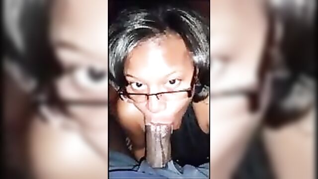 Ebony FWB giving best cum swallowing head