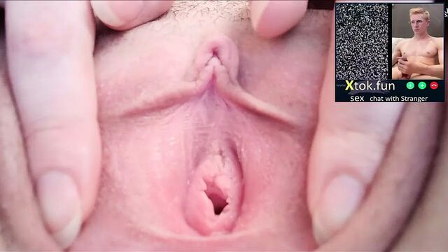 The girl showed her vagina and clitoris near the camera