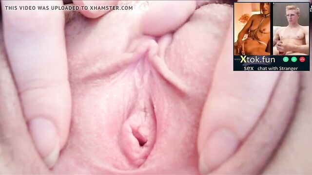 The girl showed her vagina and clitoris near the camera