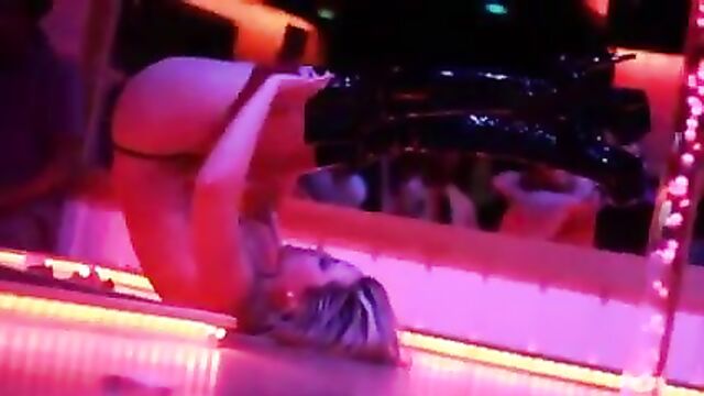 A Texas blonde dancing in a strip club