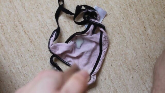 Cum on my gfs Hello Kitty thong