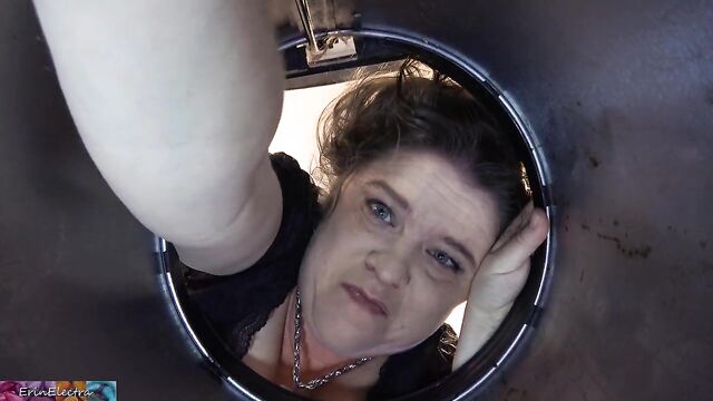 Stepmom stuck in the garbage can needs sex to get free