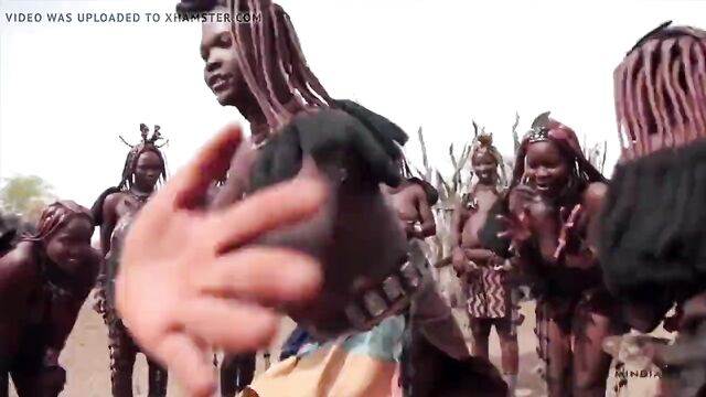 African Himba women dance and swing their saggy tits around