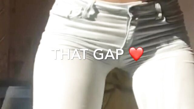 Camel Toe white jeans