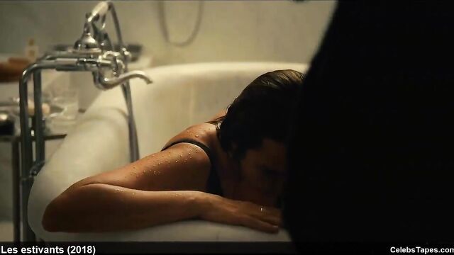 celeb actress Valeria Golino nude & black lingerie in movie