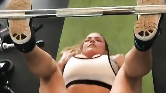 Blonde Workout Gym Pussy Butt Ass Smith Machine