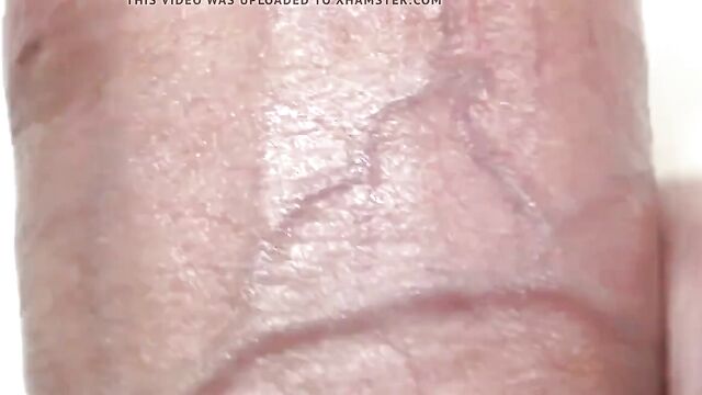 Close up cock cumming in slow motion