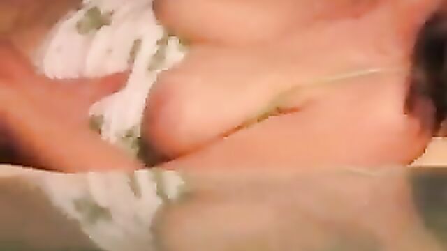 Wife bouncing tits while fucked sideway