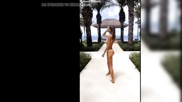 Alexis Ren nipple slip and thong bikini video clips
