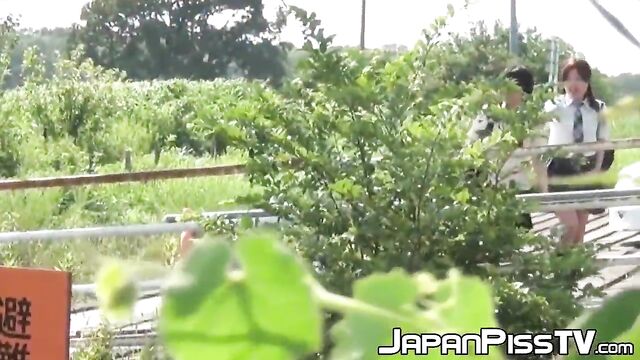 Japanese schoolgirls unleash their peeing power outdoors