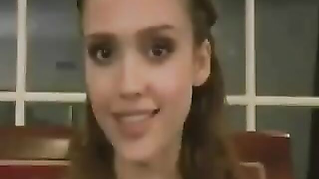 Jerk off in Jessica Alba's face