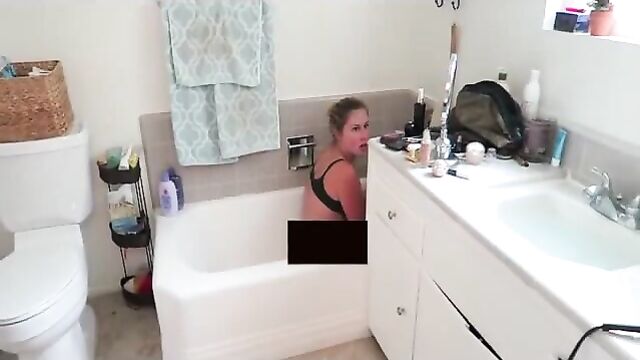 Nikki Baker in the bathtub