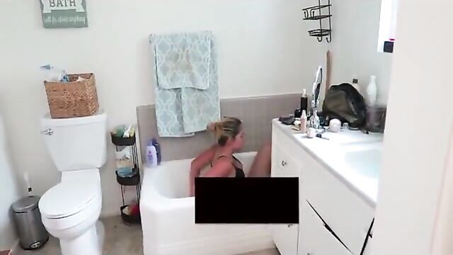 Nikki Baker in the bathtub