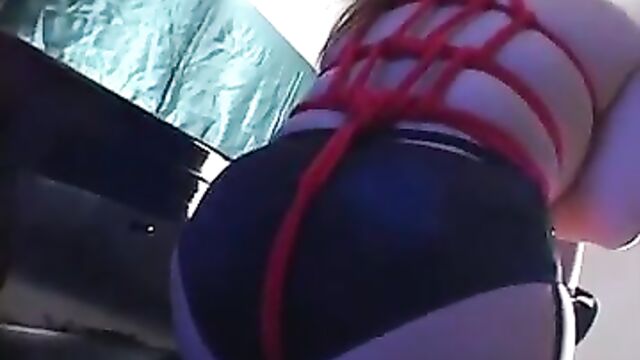 Bdsm treated Asian with sexy lingerie sucking and titty fuck