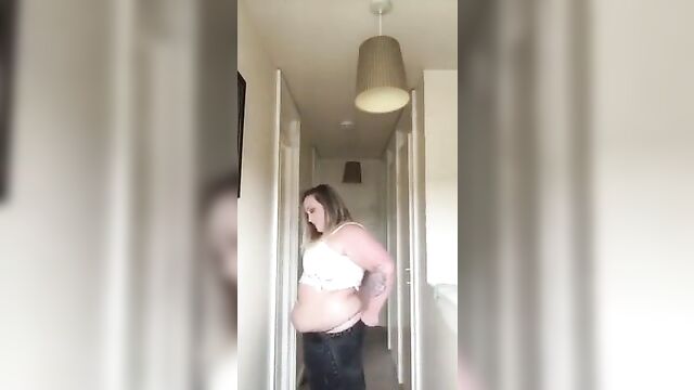 BBW Blossom tight skirt try-on