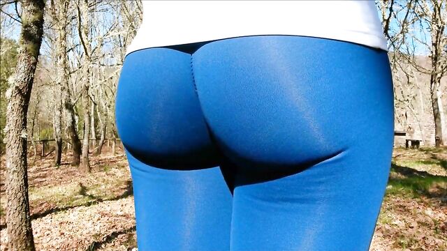 Ass leggings blue booty yoga pants
