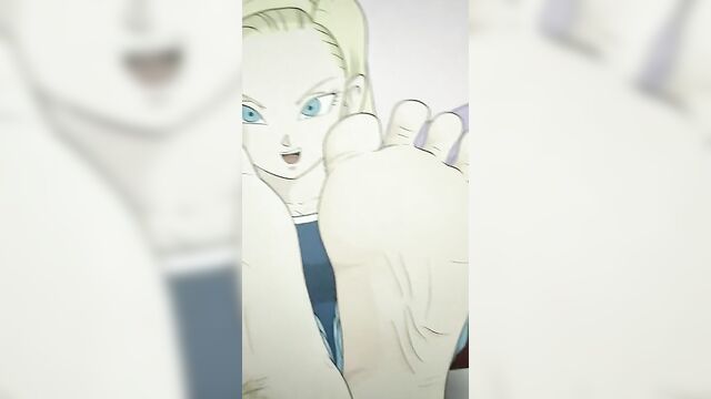 Android 18 (Dragon Ball Z) Feet Cum Tribute