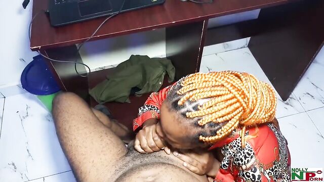OMG! What a Huge Cock! Ladygold Africa Fuck Krissyjoh's Big Dick While Editing Nigerian Porn Video