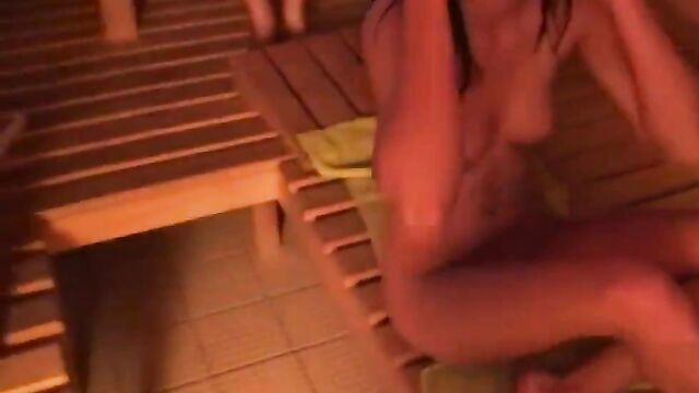 Nudist girls inside sauna