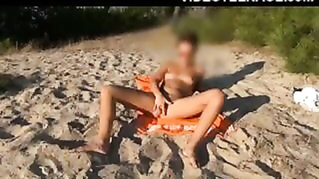 real teen nudist masturbates at beach