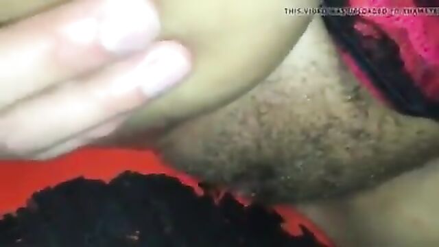 Hairy creampie through the gloryhole