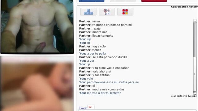 Playing with a fit spanish guy on chatroulette