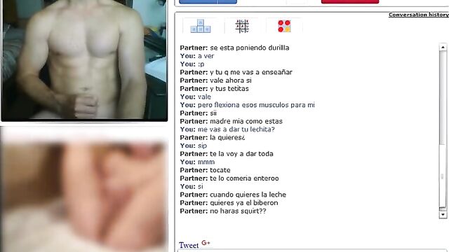 Playing with a fit spanish guy on chatroulette