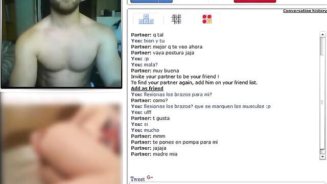 Playing with a fit spanish guy on chatroulette