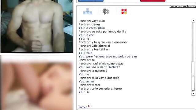 Playing with a fit spanish guy on chatroulette