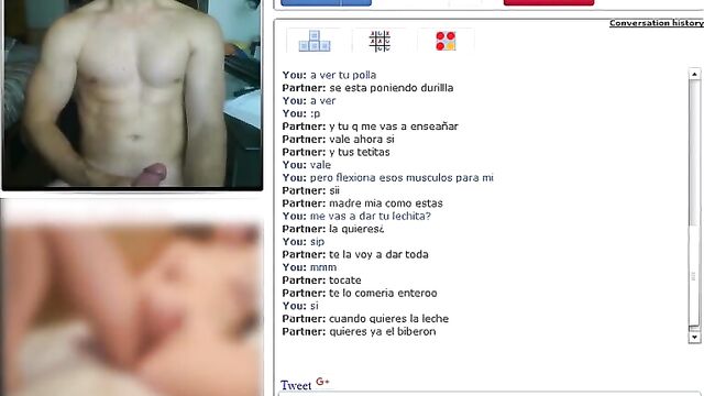 Playing with a fit spanish guy on chatroulette