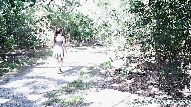 Busty Babe Kimber Lee Flashes and Gives BJ in Public Park!