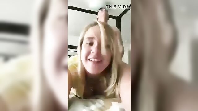 Blonde fucked from behind