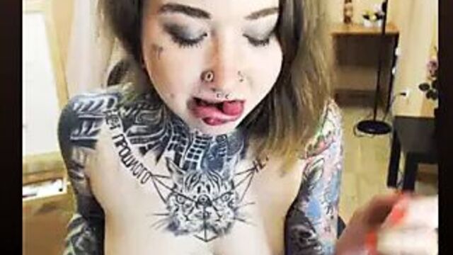 Chin Hole, Tongue Split, Tats!