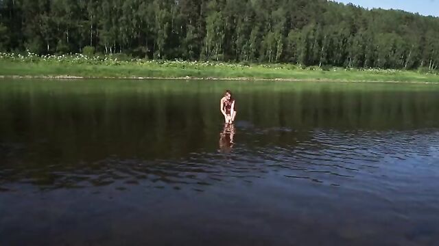 Nude in Volga River